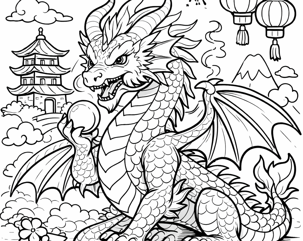 Coloring Page - Year of the Dragon - 2