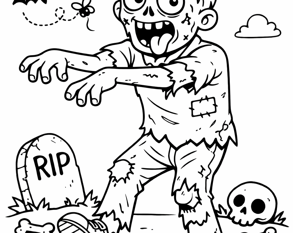 Zombie Coloring Page