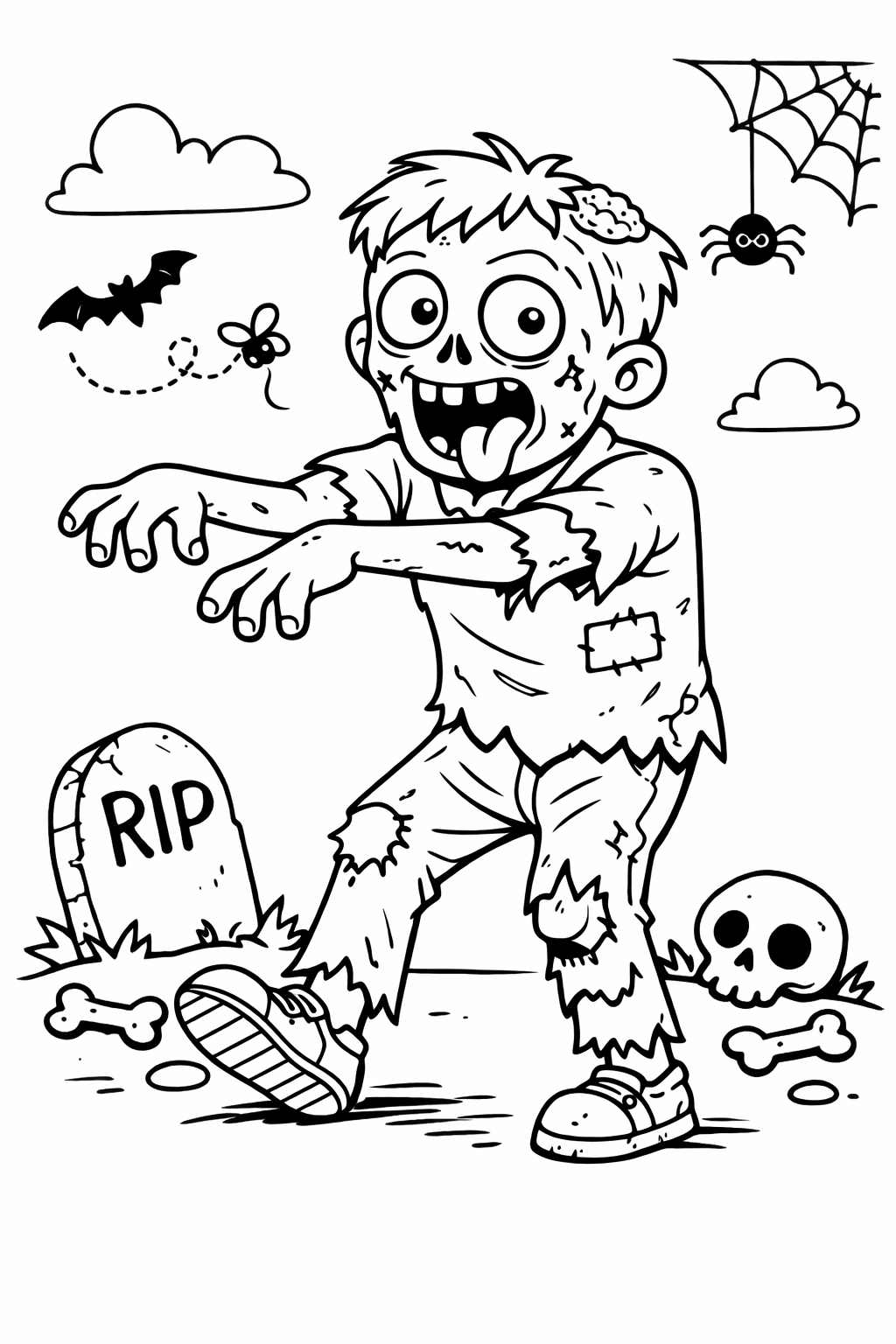 Zombie Coloring Page